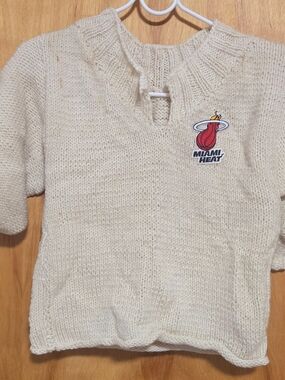 HANDMADE KNITTING SWEATER MIAMI HEAT 3/4Y